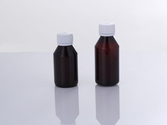 Syrup Round PE Liquid Medicine Bottles Clear Screw Cap