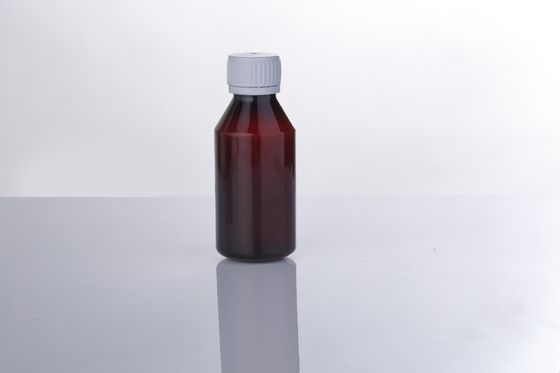 Syrup Round PE Liquid Medicine Bottles Clear Screw Cap
