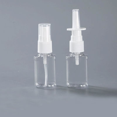 PET Transparent Liquid Medicine Bottles With White Sprinkler Or Nose Spray