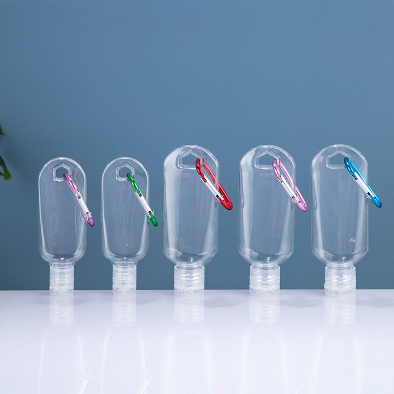 50ML Transparent Empty Travel Bottle bulk With Hook Alcohol Refillable Filp Cap